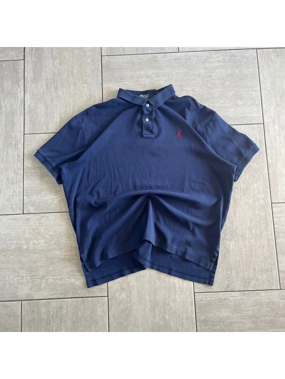 Polo Ralph Lauren Navy Short Sleeve Cotton Polo Shirt XL